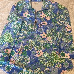 Lilly Pulitzer Blue and Green Floral Top